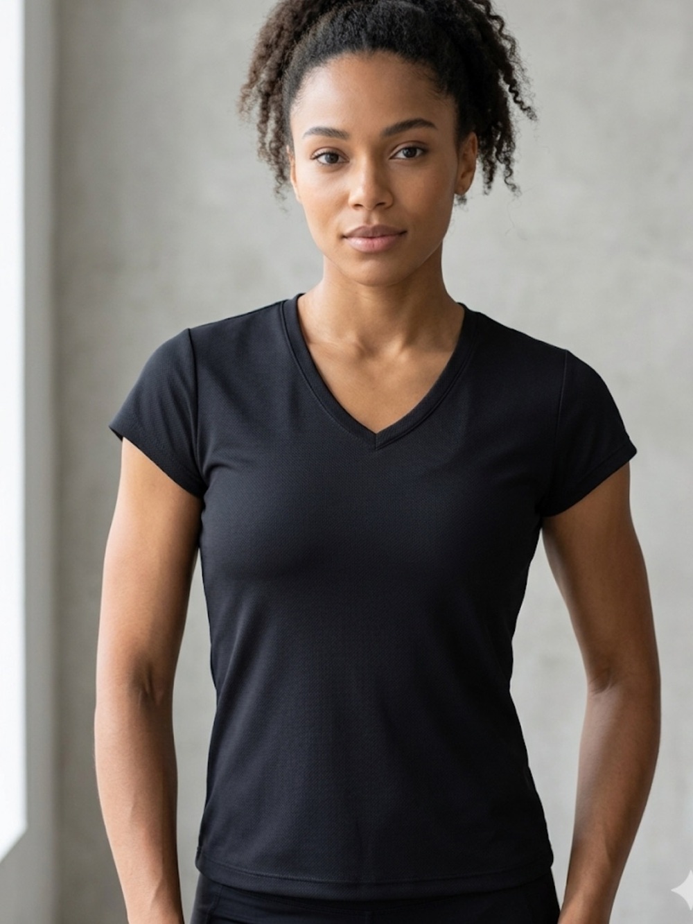 Nike Black V‑Neck Performance Tee – Size Small | Athleisure Essential Minimalist